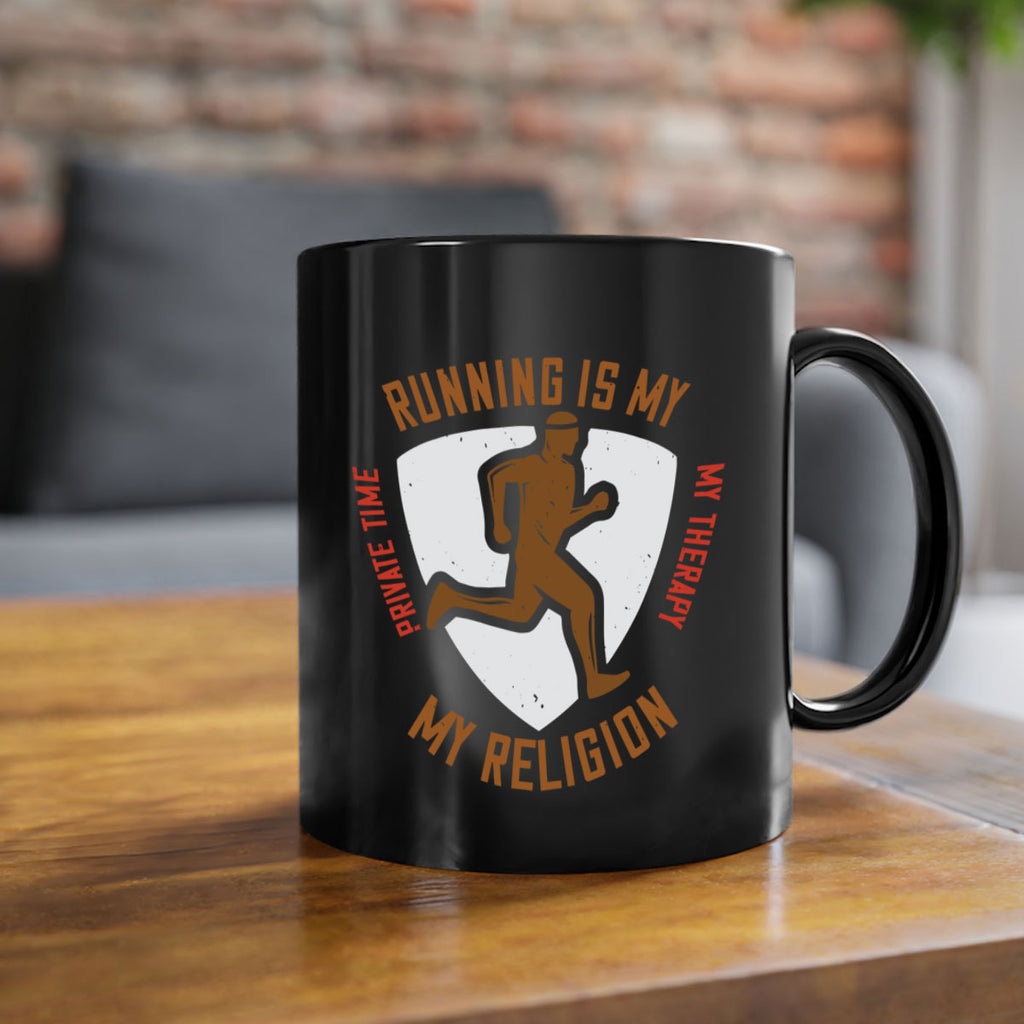 running is my private time my therapy my religion 21#- running-Mug / Coffee Cup