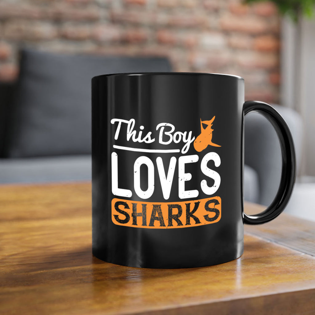 this boy loves sharks Style 14#- Shark-Fish-Mug / Coffee Cup