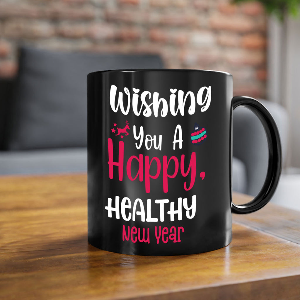 wishing you a happy, healthy new year style 1244#- christmas-Mug / Coffee Cup