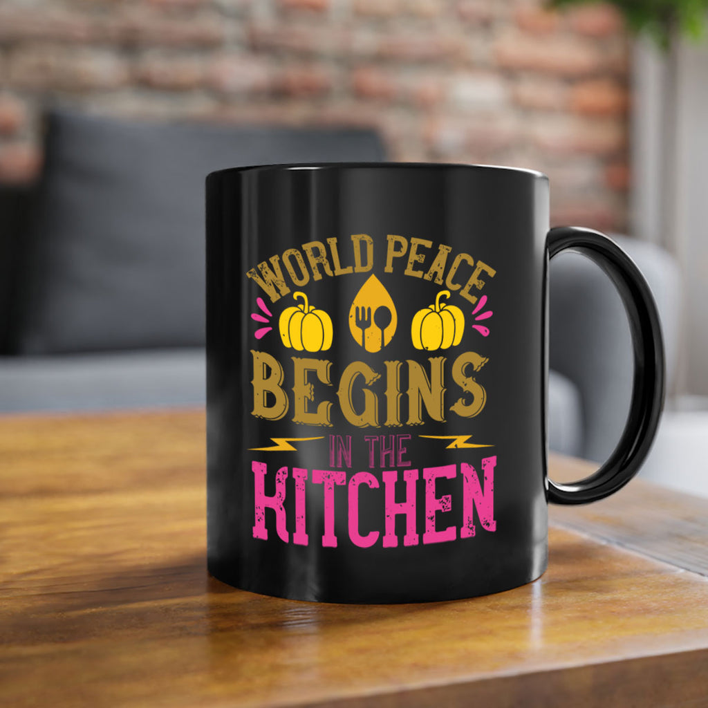 world peace begins in the kitchen 7#- vegan-Mug / Coffee Cup
