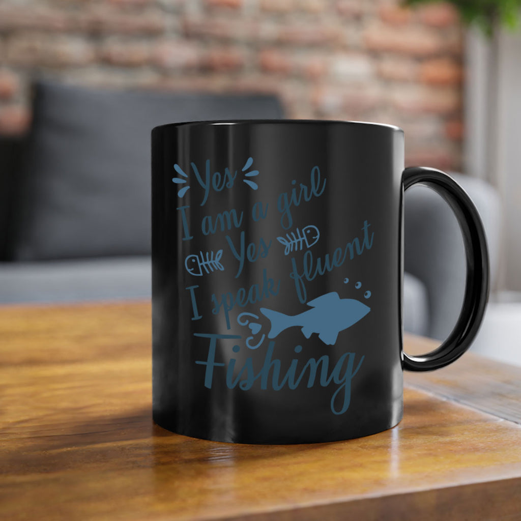 yes i am a girl 9#- fishing-Mug / Coffee Cup