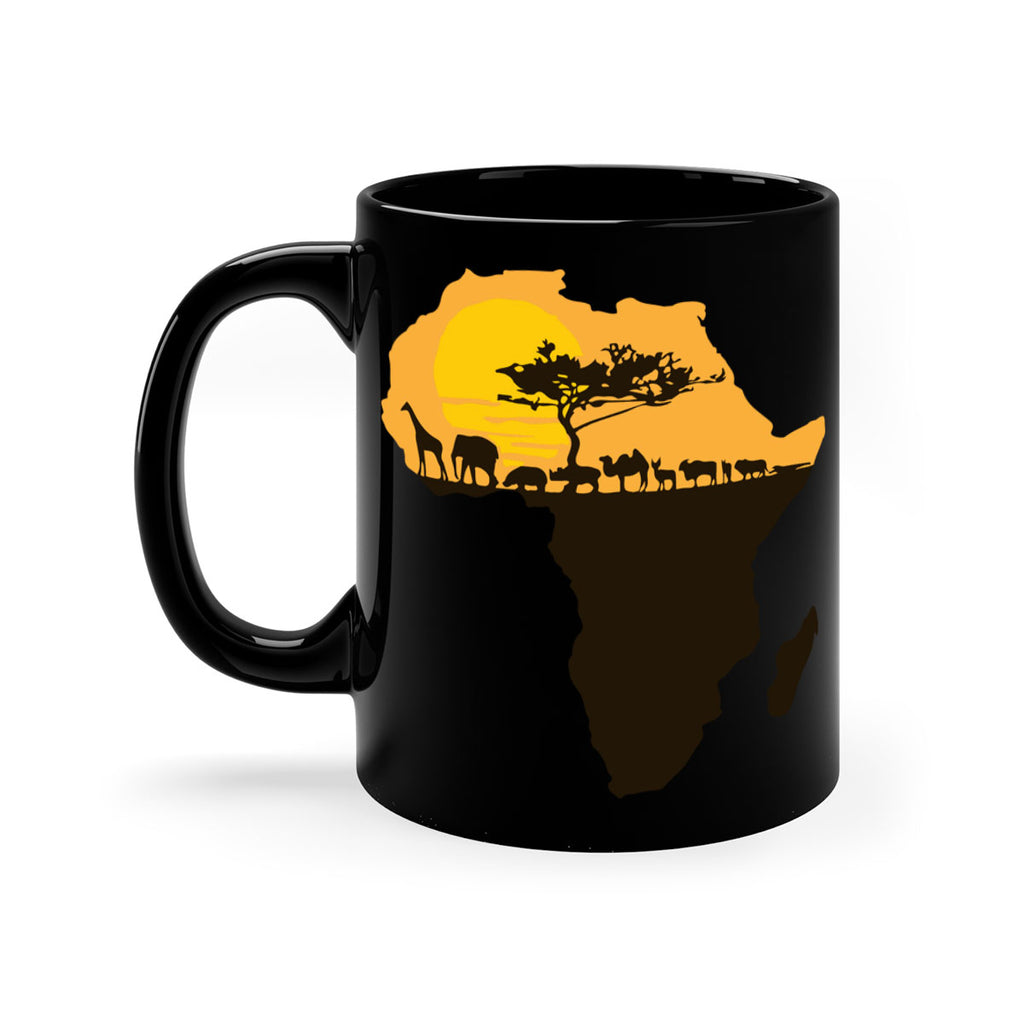 africa with animals- black words - phrases-Mug / Coffee Cup