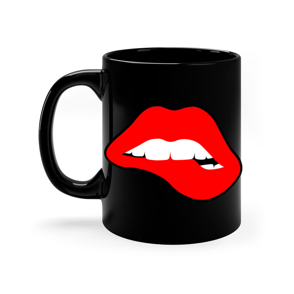 lips 100#- black words - phrases-Mug / Coffee Cup