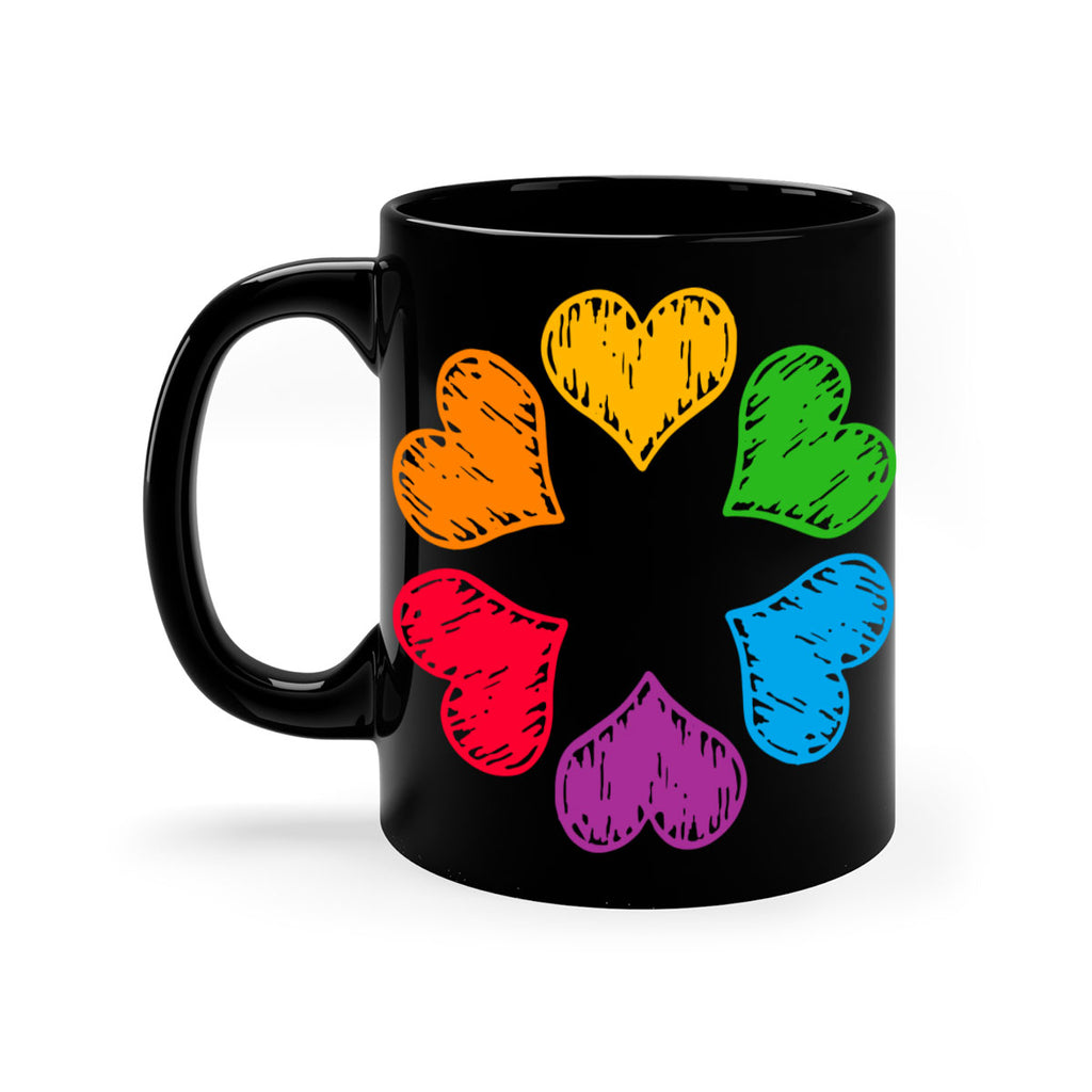 rainbow circle of hearts pride lgbt 32#- lgbt-Mug / Coffee Cup