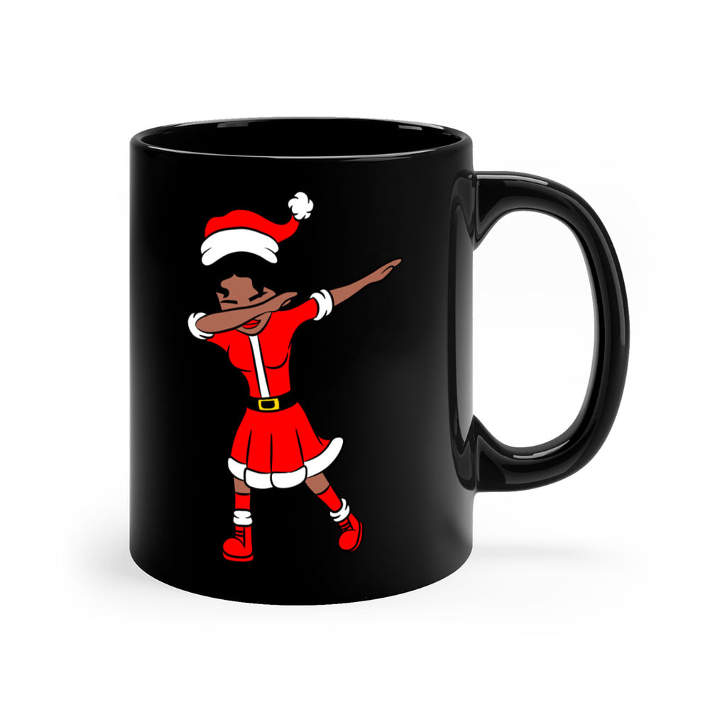 dabbing santa claus afro girl 50#- Black women - Girls-Mug / Coffee Cup