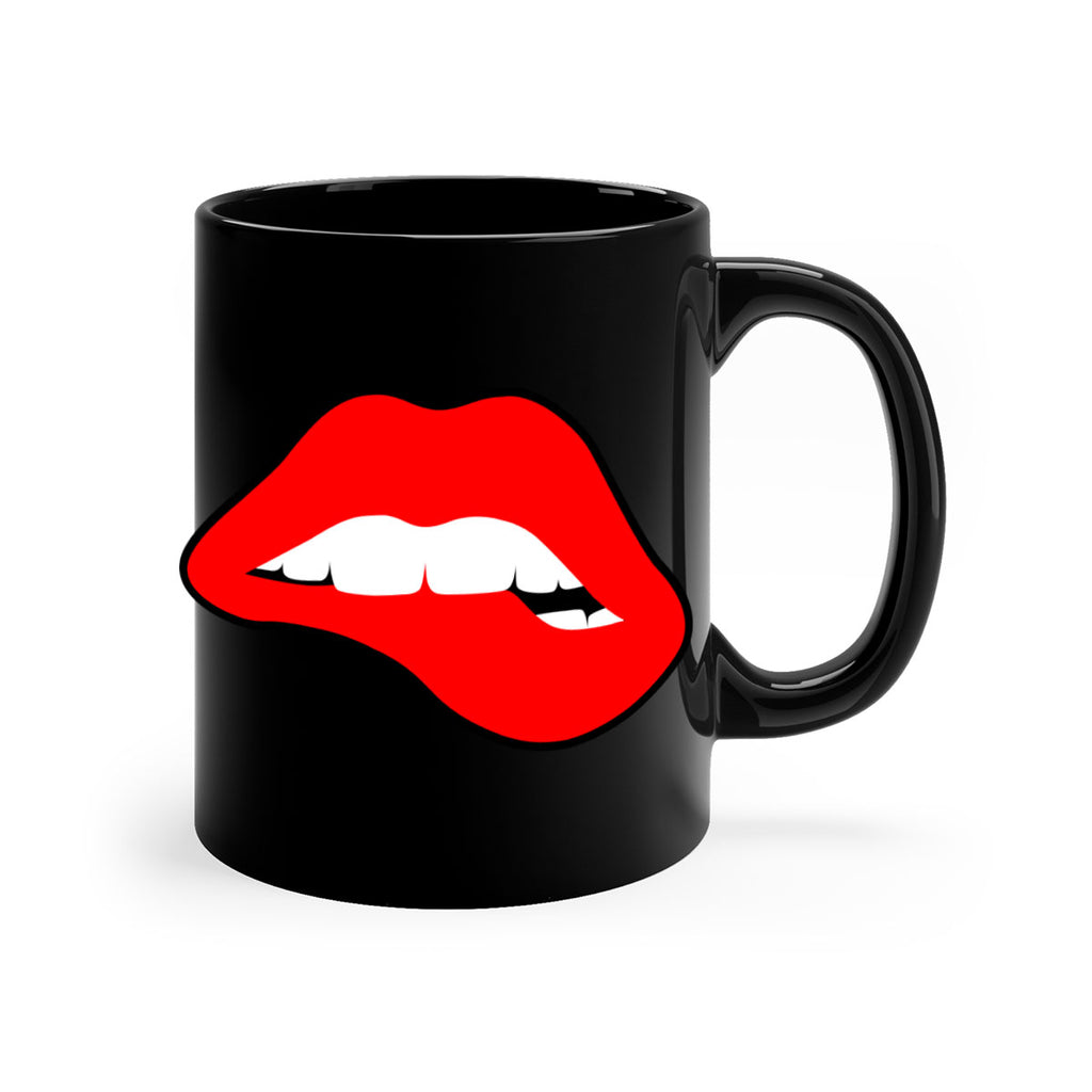 lips 100#- black words - phrases-Mug / Coffee Cup
