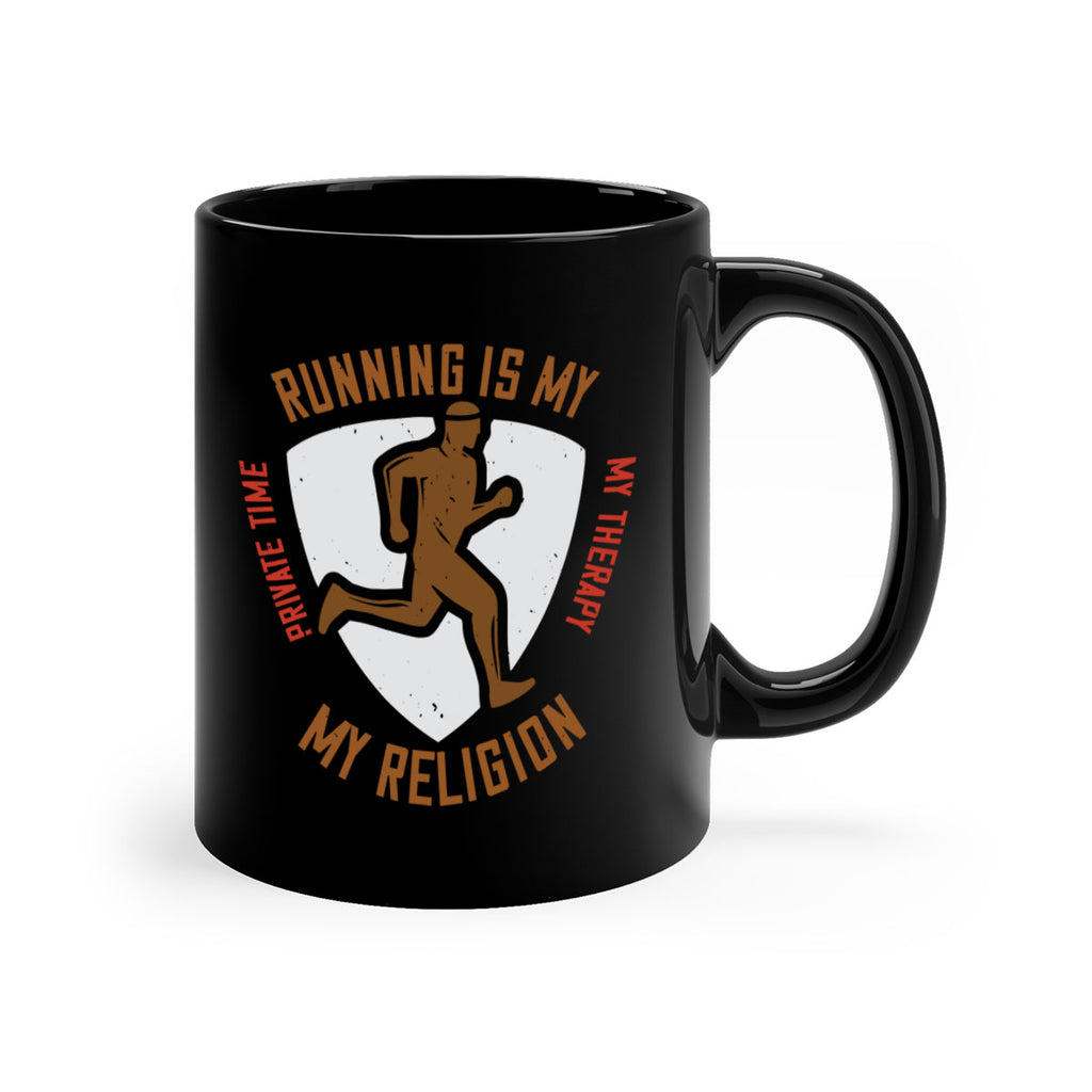 running is my private time my therapy my religion 21#- running-Mug / Coffee Cup