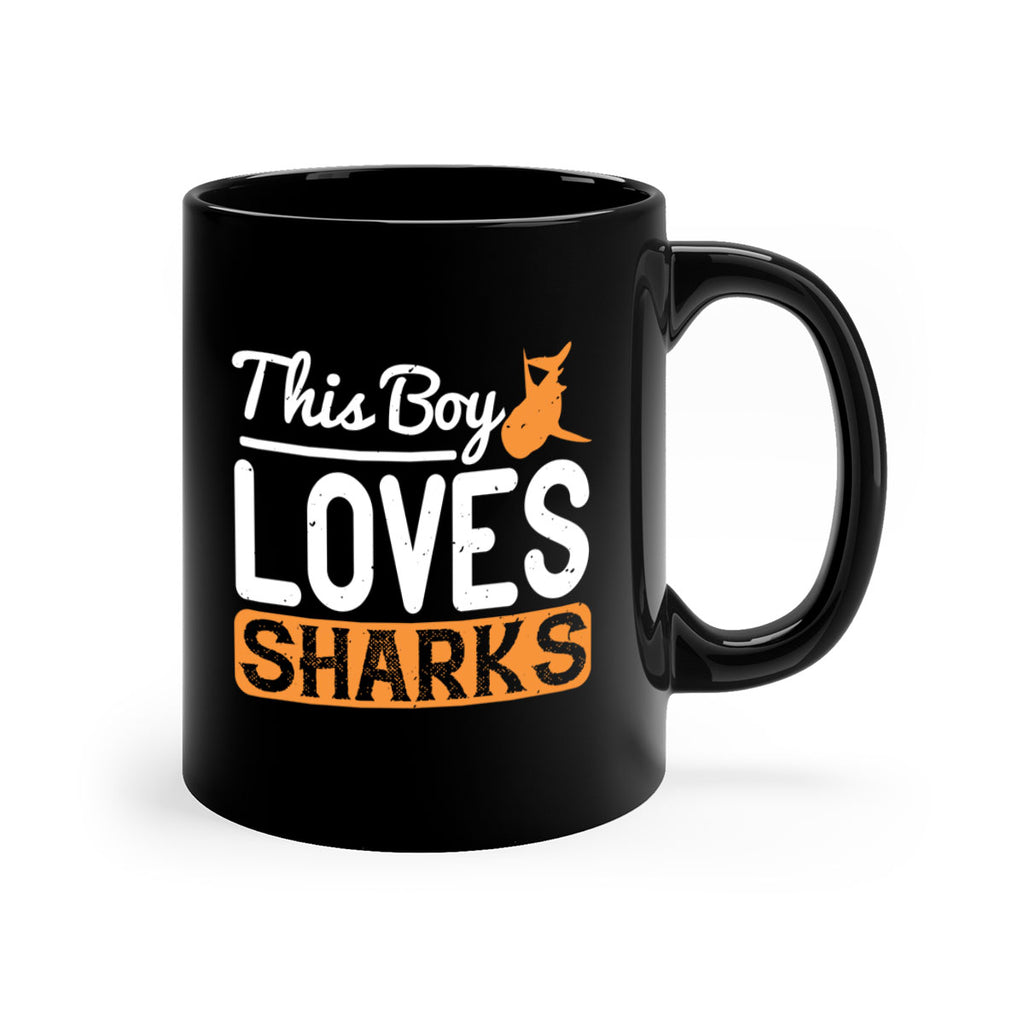 this boy loves sharks Style 14#- Shark-Fish-Mug / Coffee Cup