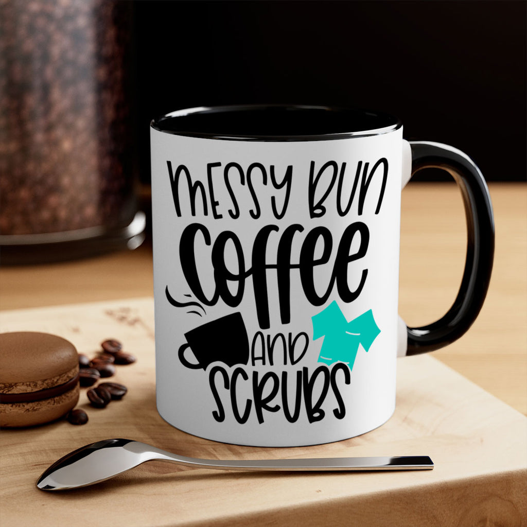 Messy Bun Coffee And Scrubs Style Style 132#- nurse-Mug / Coffee Cup