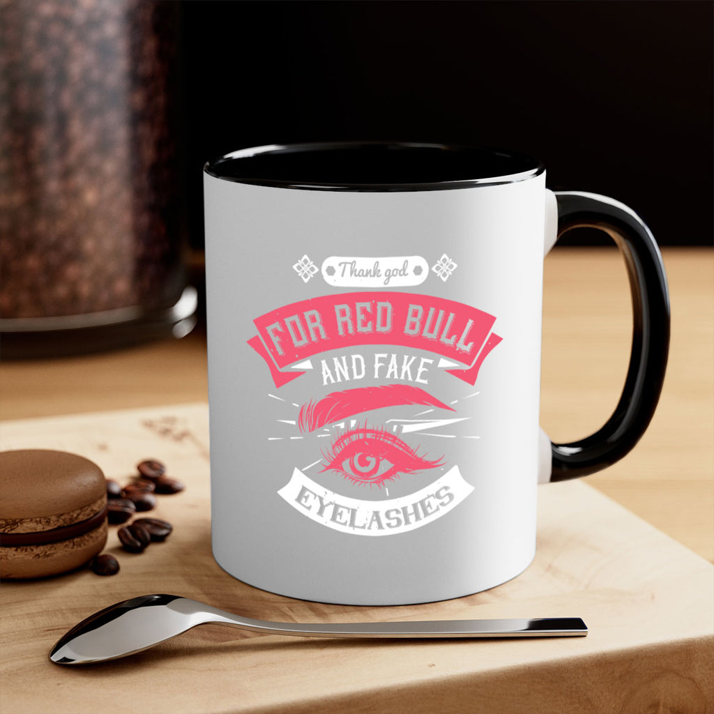 Thank god for Red Bull and fake eyelashes Style 185#- makeup-Mug / Coffee Cup