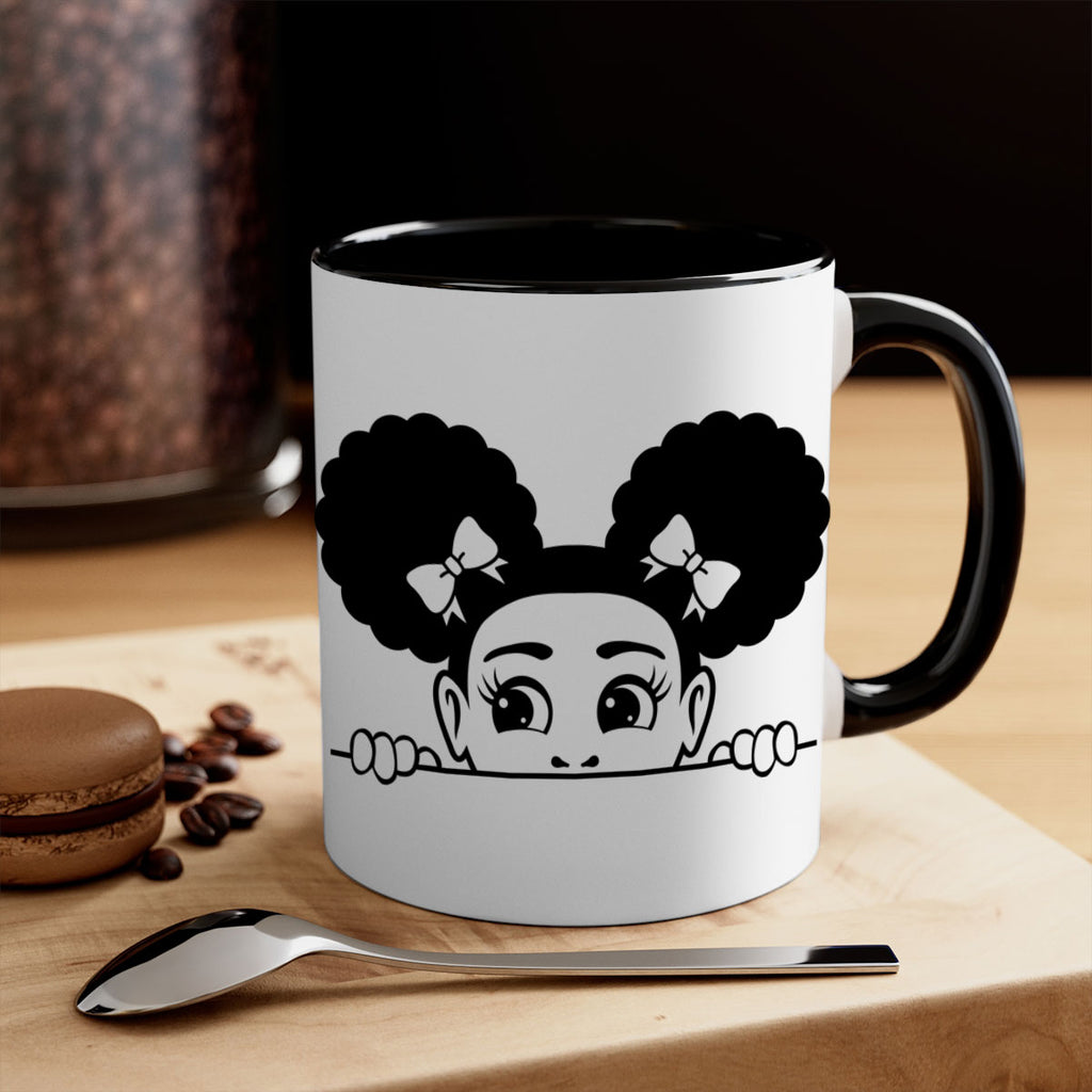 afro puffs girl peekaboo 81#- Black women - Girls-Mug / Coffee Cup