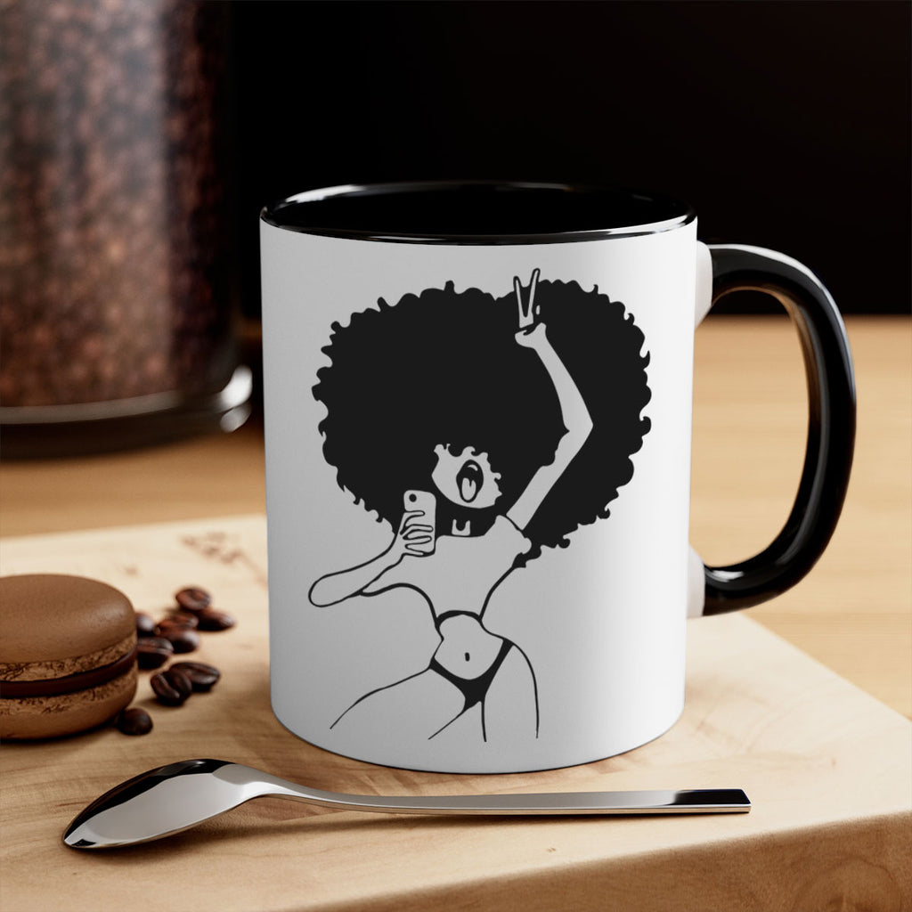 afro woman taking selfie 66#- Black women - Girls-Mug / Coffee Cup