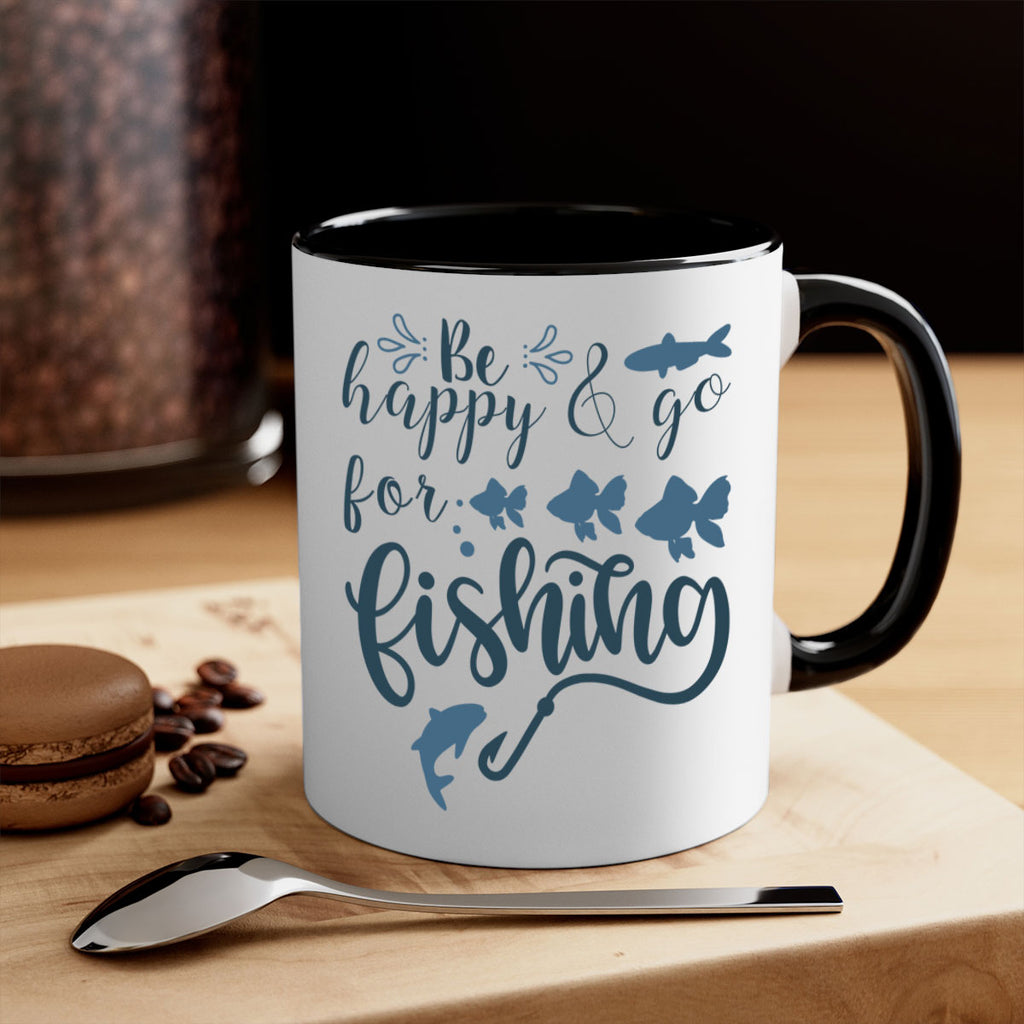be happy and go 179#- fishing-Mug / Coffee Cup