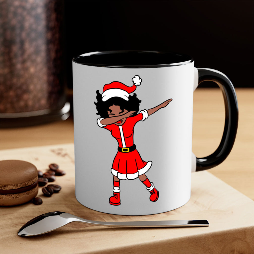 dabbing santa claus afro girl 50#- Black women - Girls-Mug / Coffee Cup