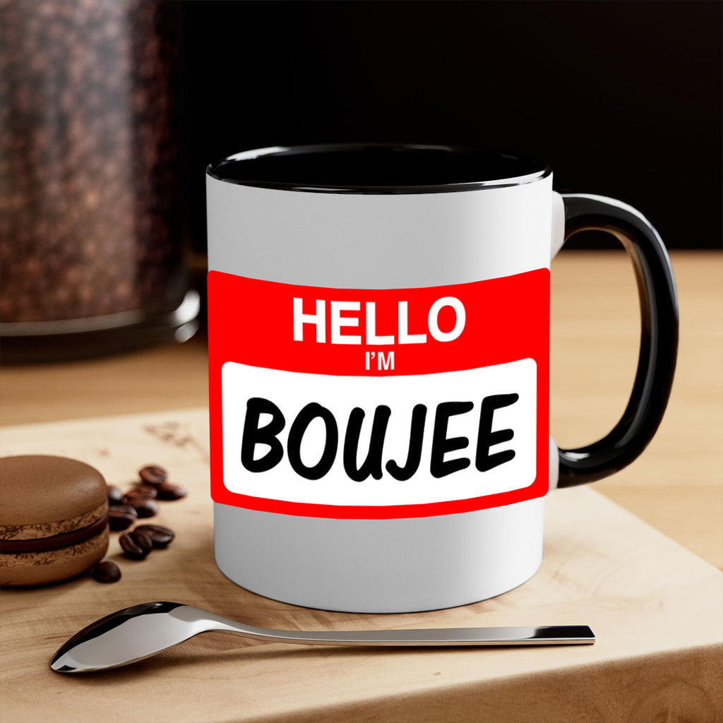 hello im boujee 131#- black words - phrases-Mug / Coffee Cup