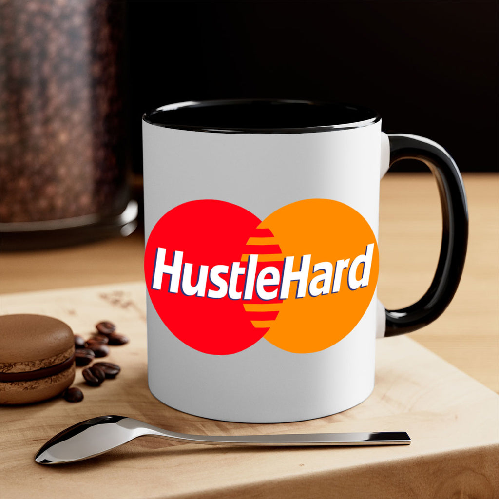 hustle hard 122#- black words - phrases-Mug / Coffee Cup