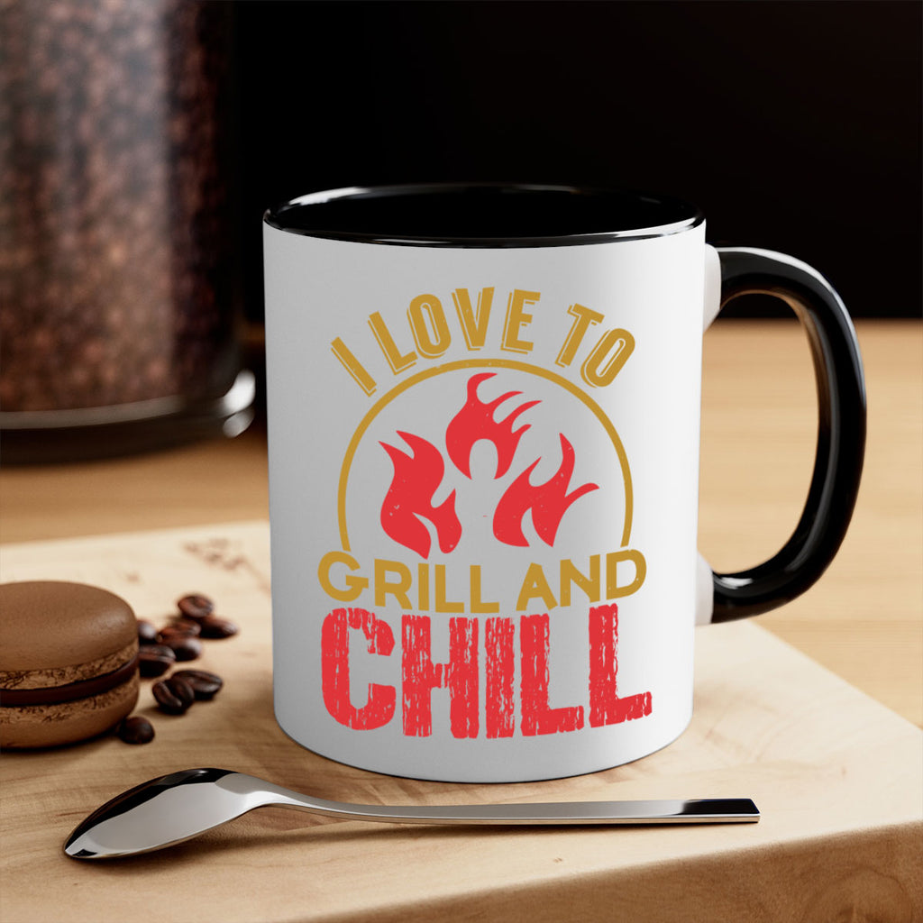i love to grill and chill 38#- bbq-Mug / Coffee Cup