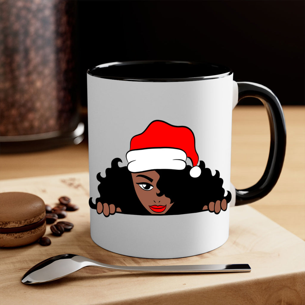 peekaboo santa girl 22#- Black women - Girls-Mug / Coffee Cup