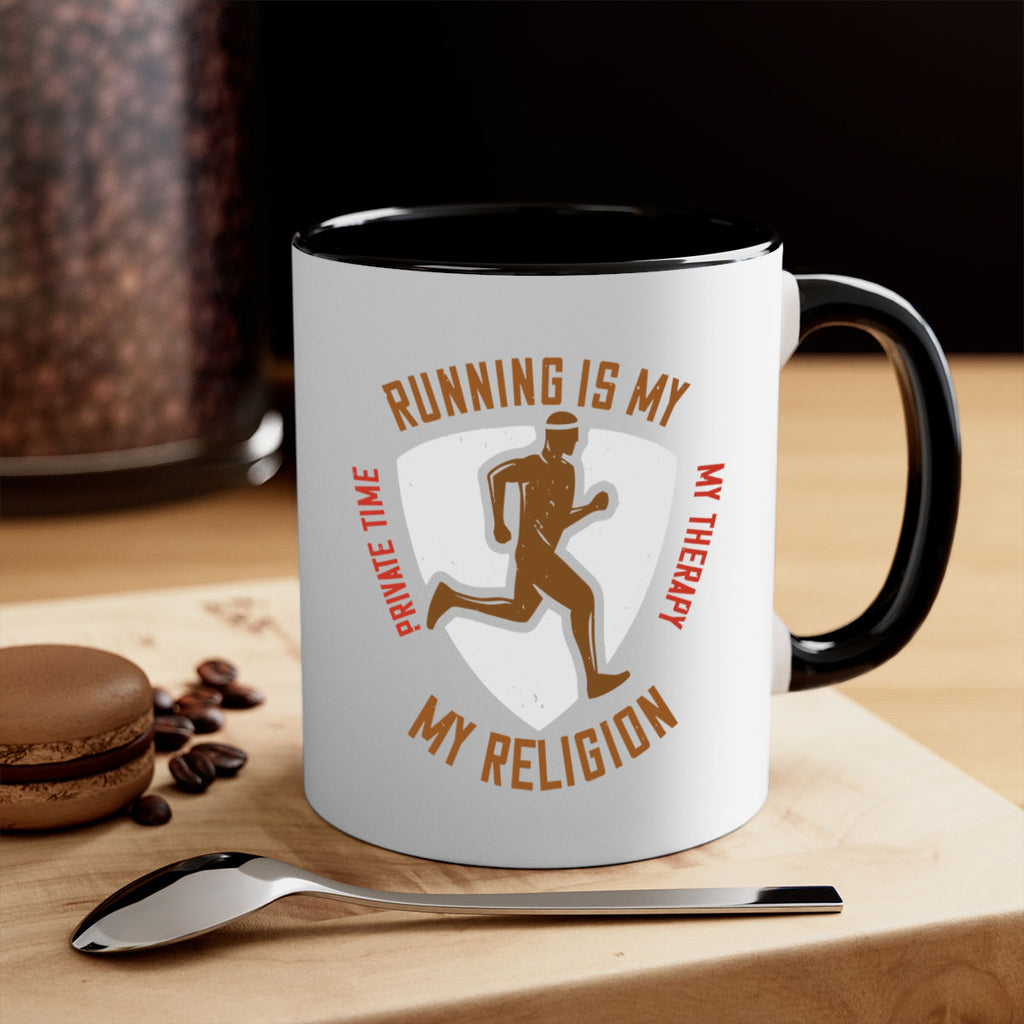 running is my private time my therapy my religion 21#- running-Mug / Coffee Cup