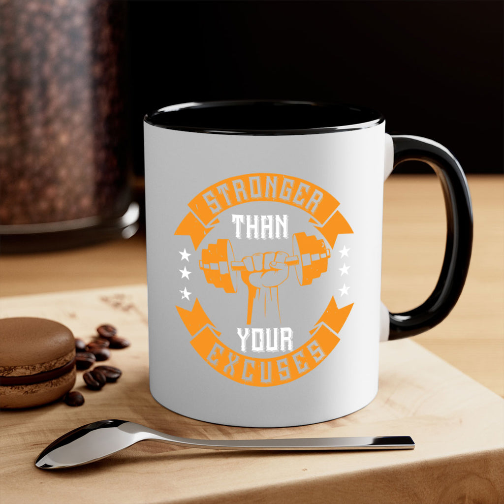 stronger than your excuses 70#- gym-Mug / Coffee Cup
