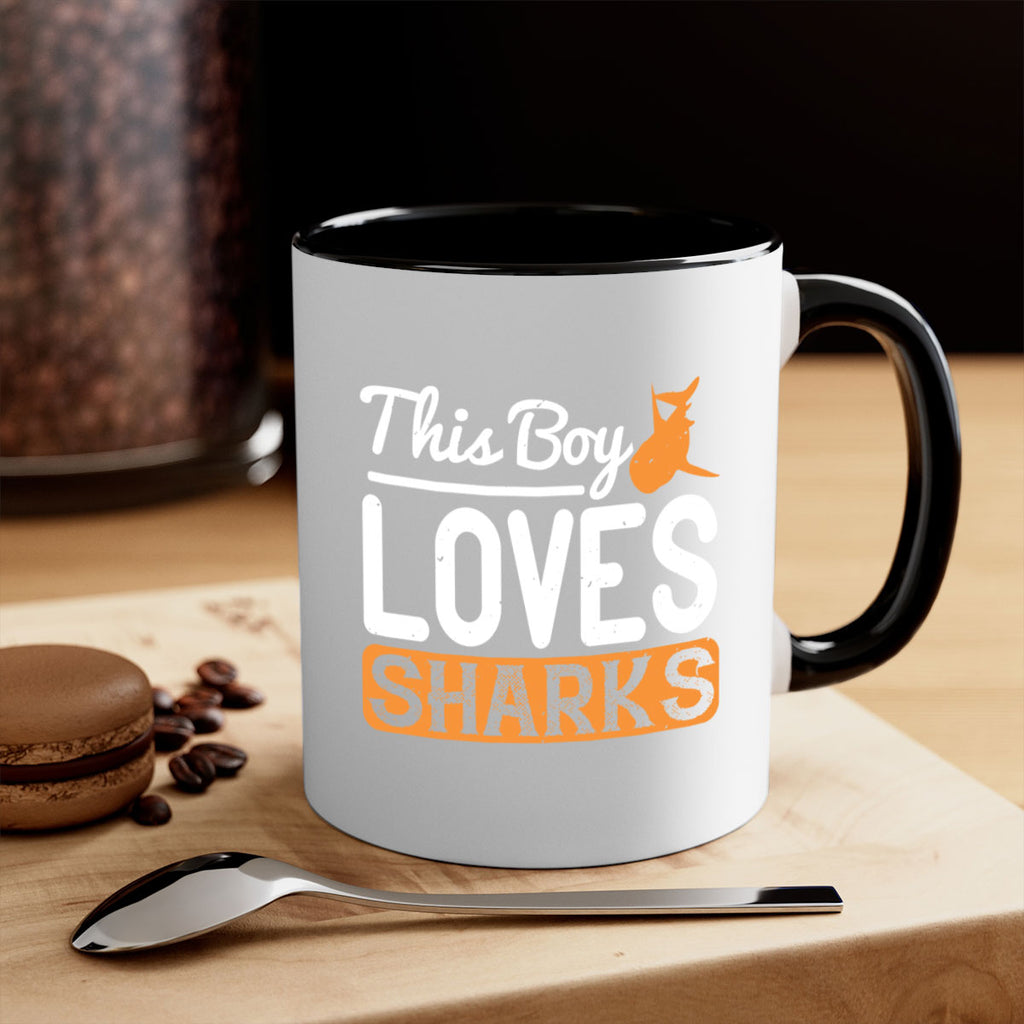 this boy loves sharks Style 14#- Shark-Fish-Mug / Coffee Cup