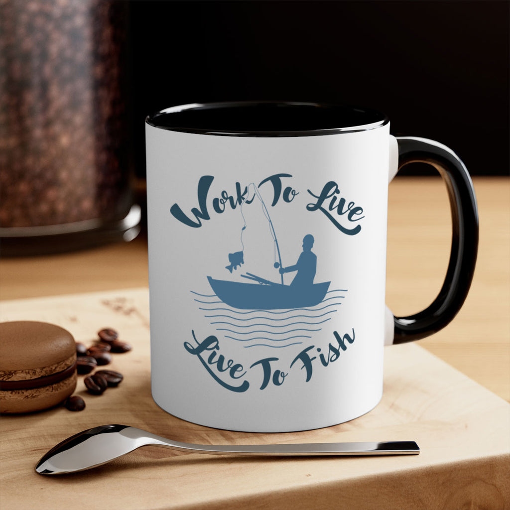 work to live 10#- fishing-Mug / Coffee Cup