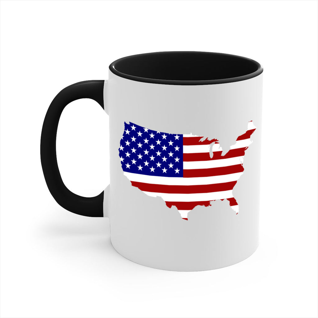 Flag With Map Style 50#- 4th Of July-Mug / Coffee Cup