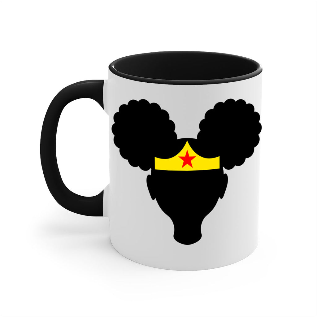 afro puffs girl wonder woman 78#- Black women - Girls-Mug / Coffee Cup