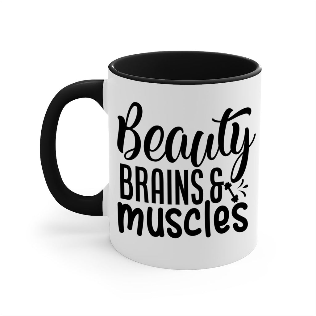 beauty brains muscles 51#- gym-Mug / Coffee Cup