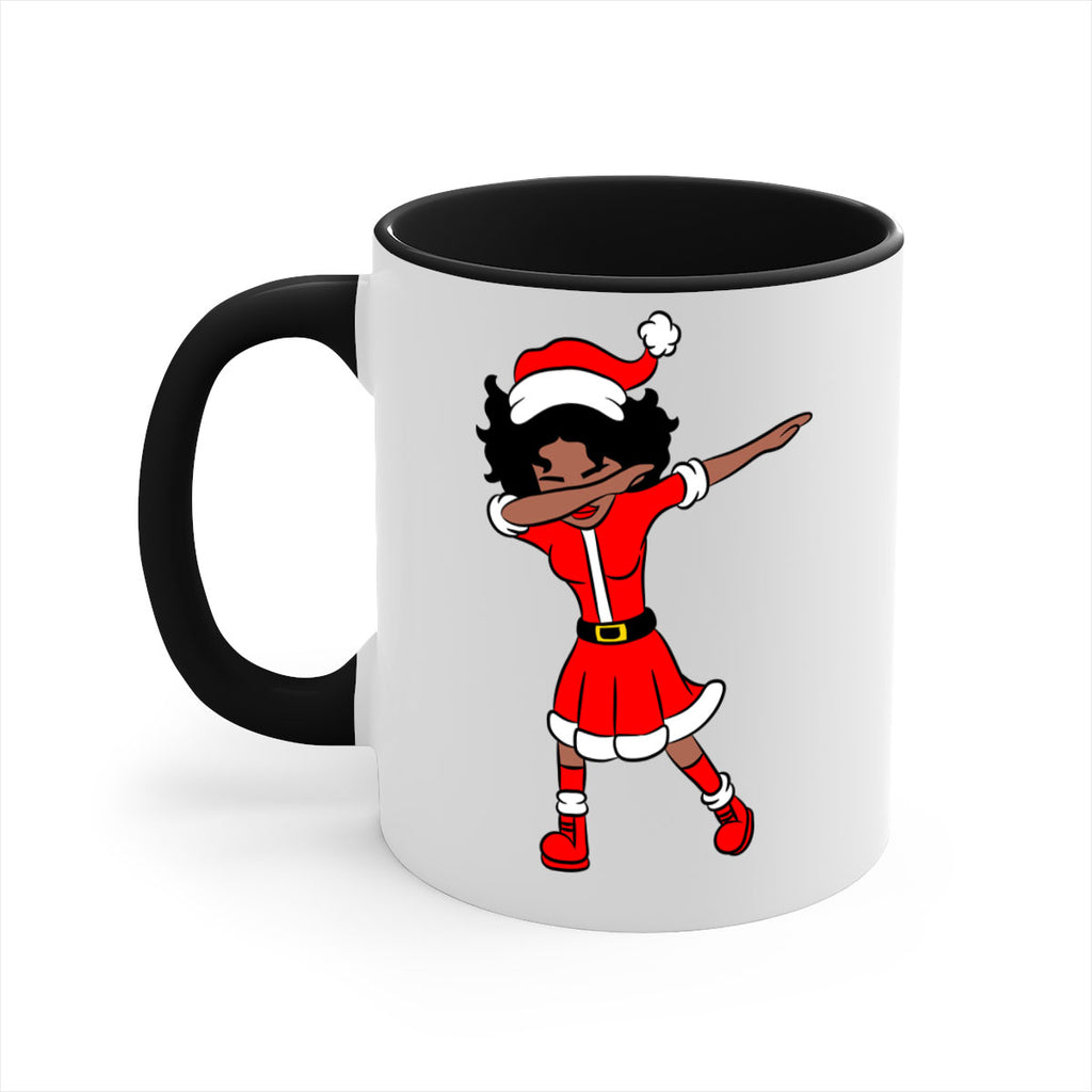 dabbing santa claus afro girl 50#- Black women - Girls-Mug / Coffee Cup