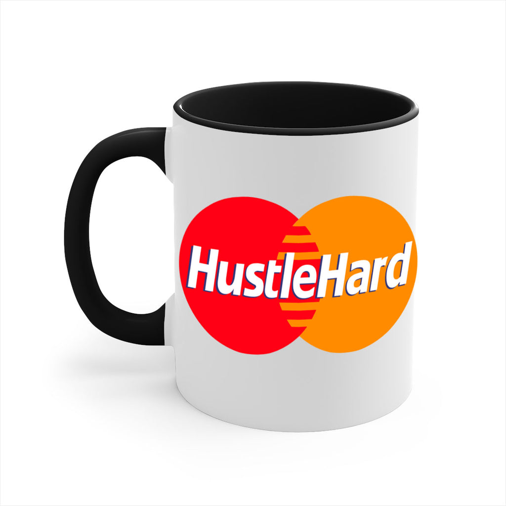 hustle hard 122#- black words - phrases-Mug / Coffee Cup