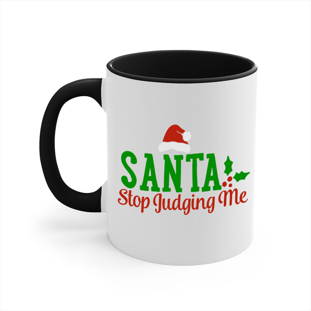 santa stop judging me 441#- christmas-Mug / Coffee Cup