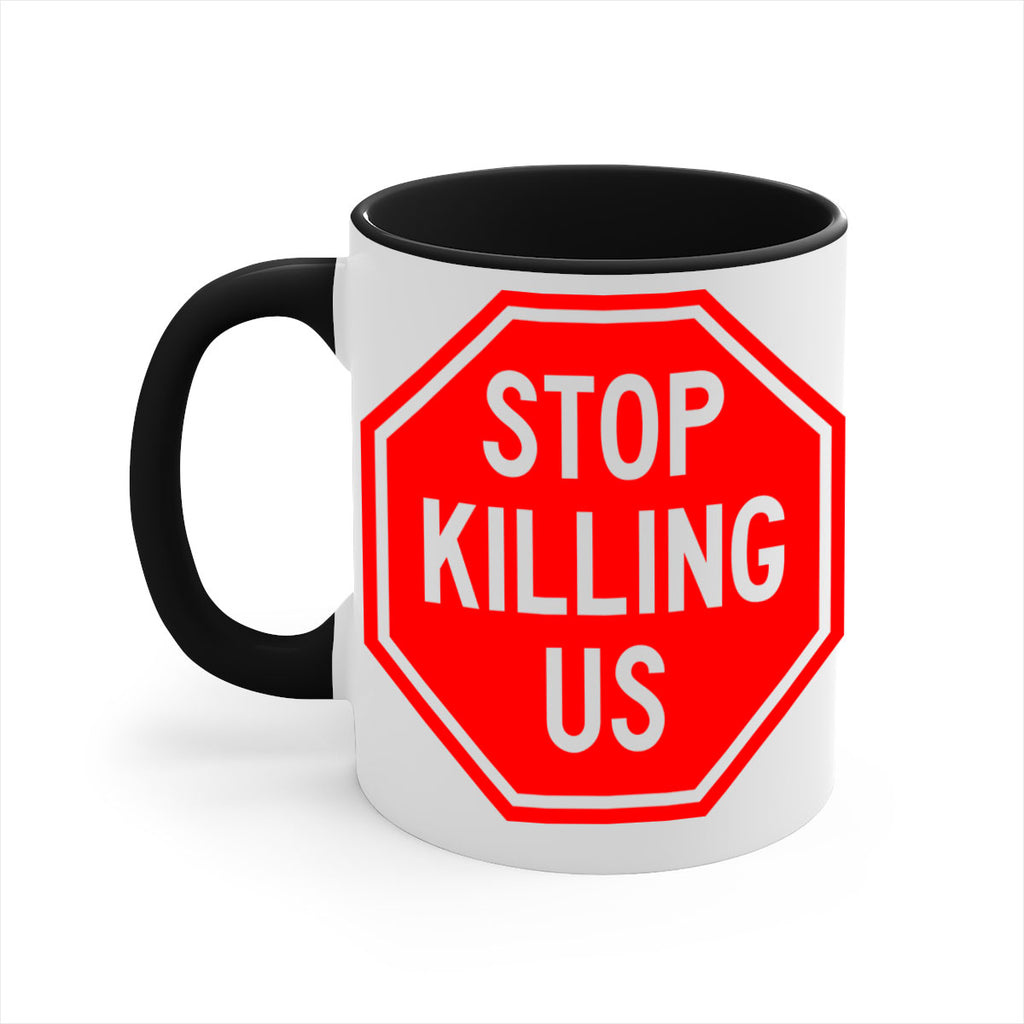 stop killing us 25#- black words - phrases-Mug / Coffee Cup