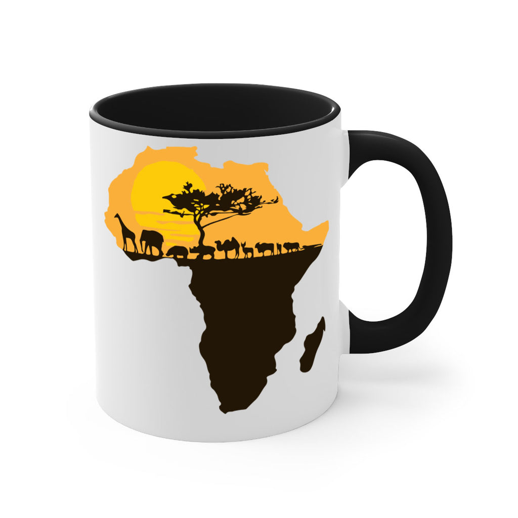 africa with animals- black words - phrases-Mug / Coffee Cup