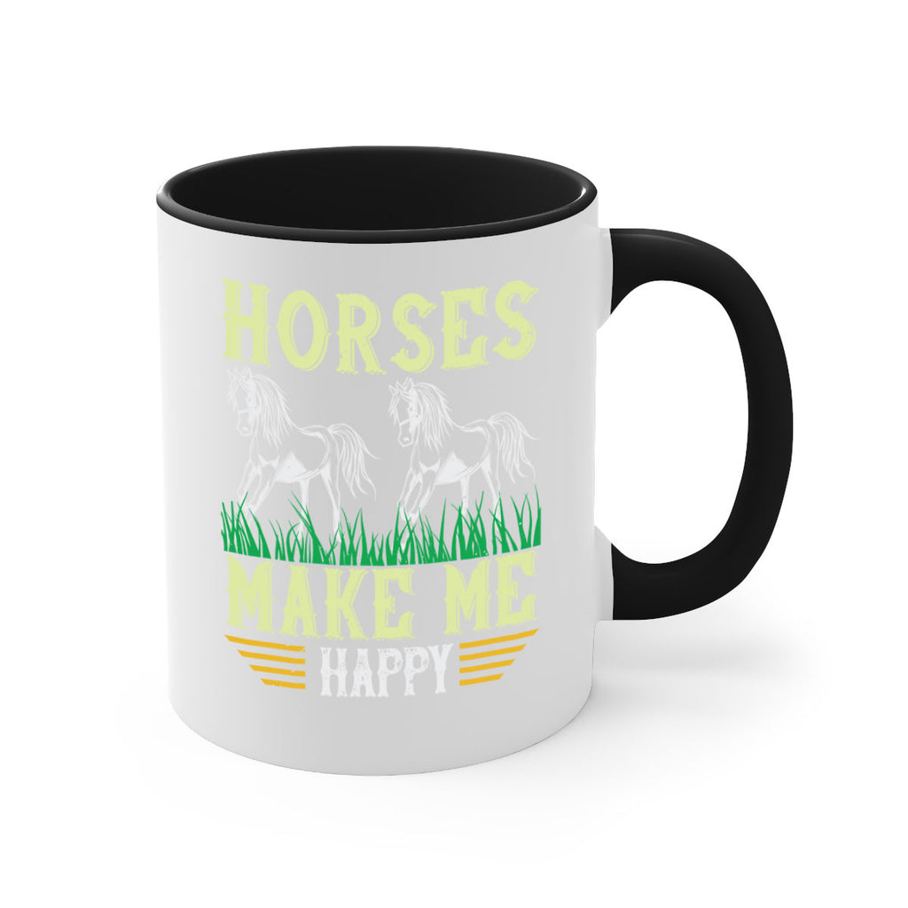 horses make me happy Style 40#- horse-Mug / Coffee Cup