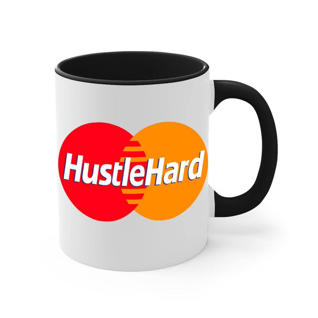 hustle hard 122#- black words - phrases-Mug / Coffee Cup