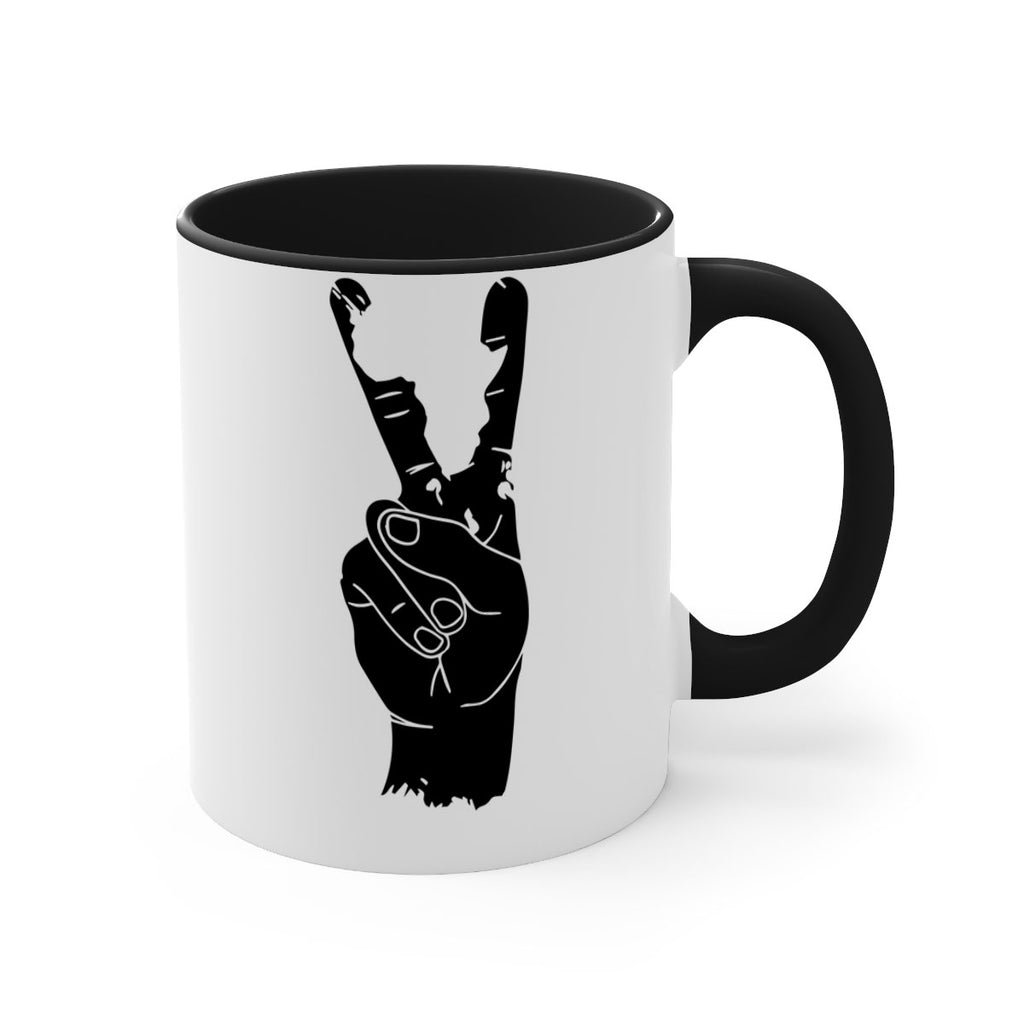 peace hand with africa- black words - phrases-Mug / Coffee Cup