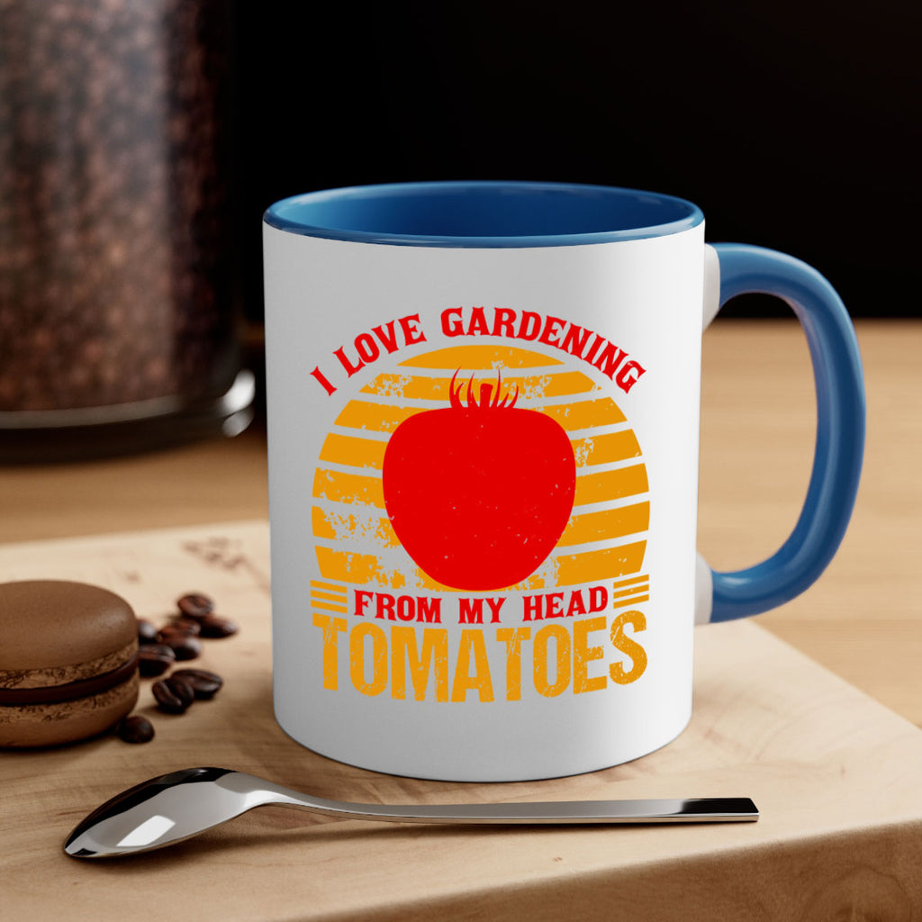 I love gardening From my head Tomatoes 53#- Farm and garden-Mug / Coffee Cup