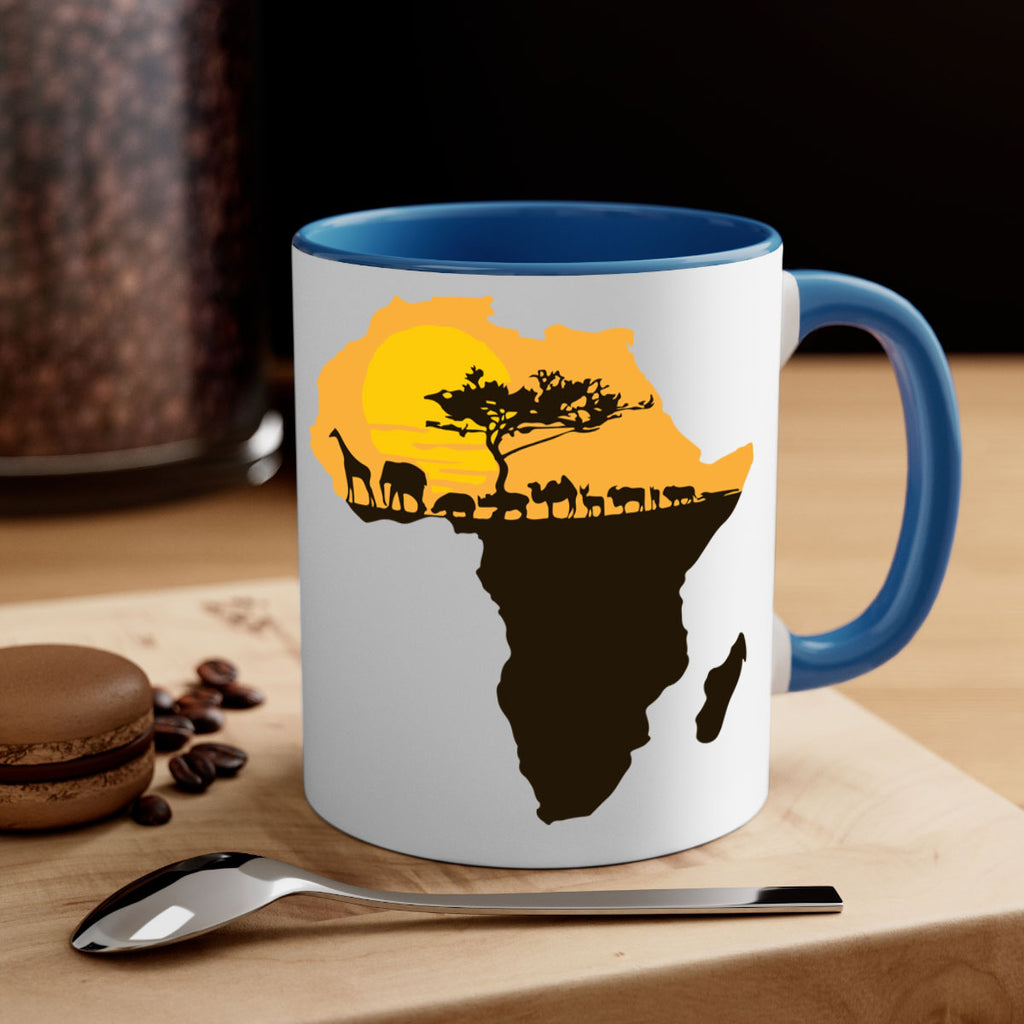 africa with animals- black words - phrases-Mug / Coffee Cup
