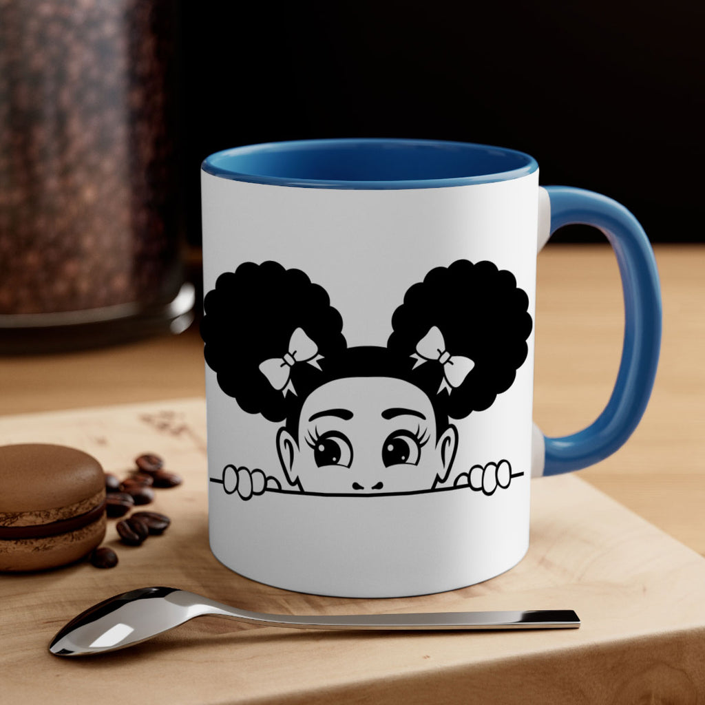 afro puffs girl peekaboo 81#- Black women - Girls-Mug / Coffee Cup