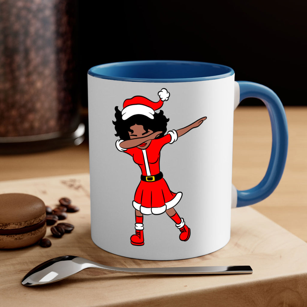dabbing santa claus afro girl 50#- Black women - Girls-Mug / Coffee Cup