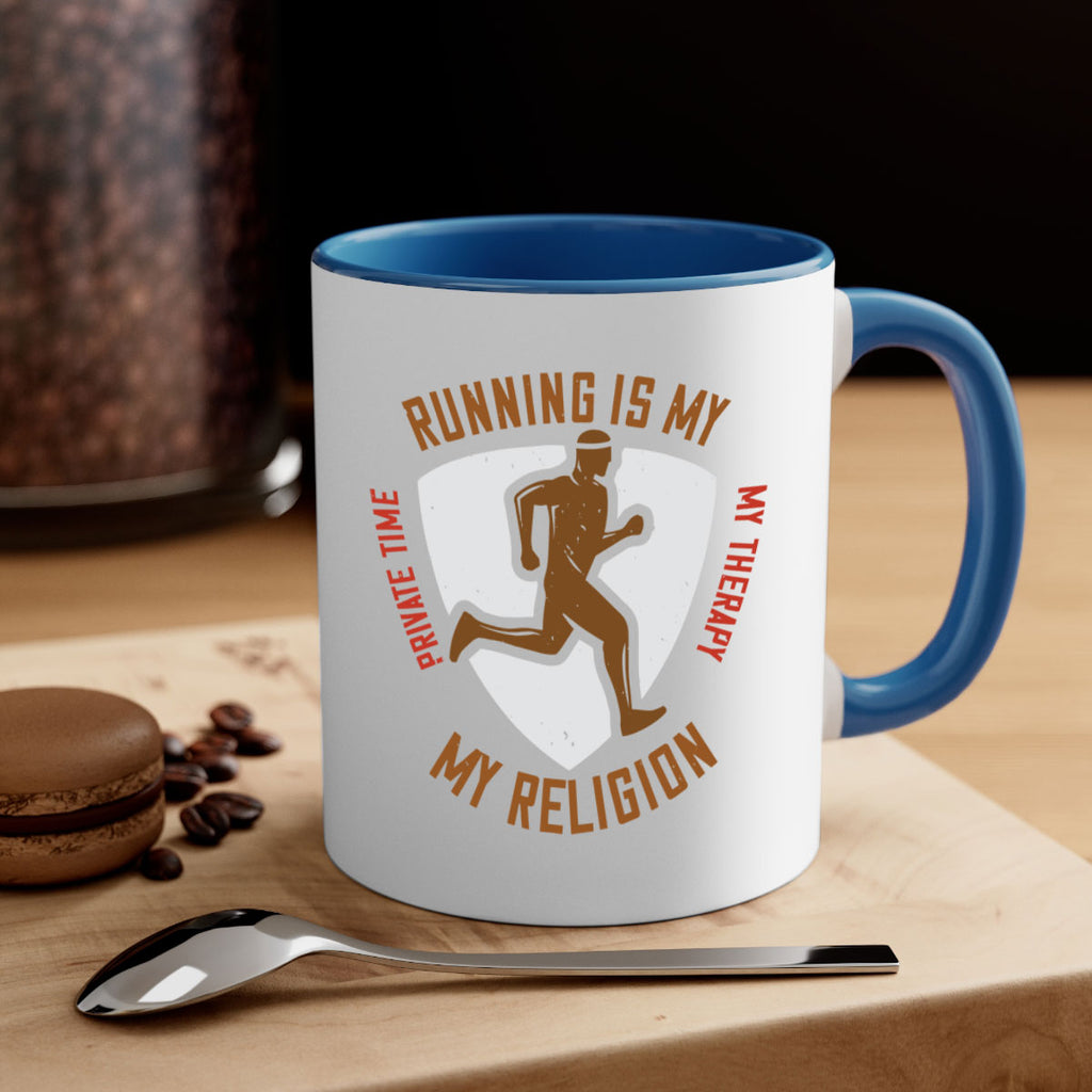 running is my private time my therapy my religion 21#- running-Mug / Coffee Cup