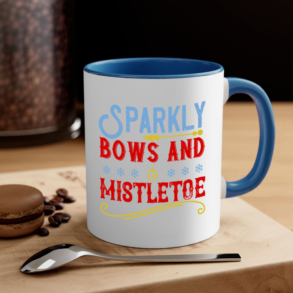 sparkly bows and mistletoe 354#- christmas-Mug / Coffee Cup