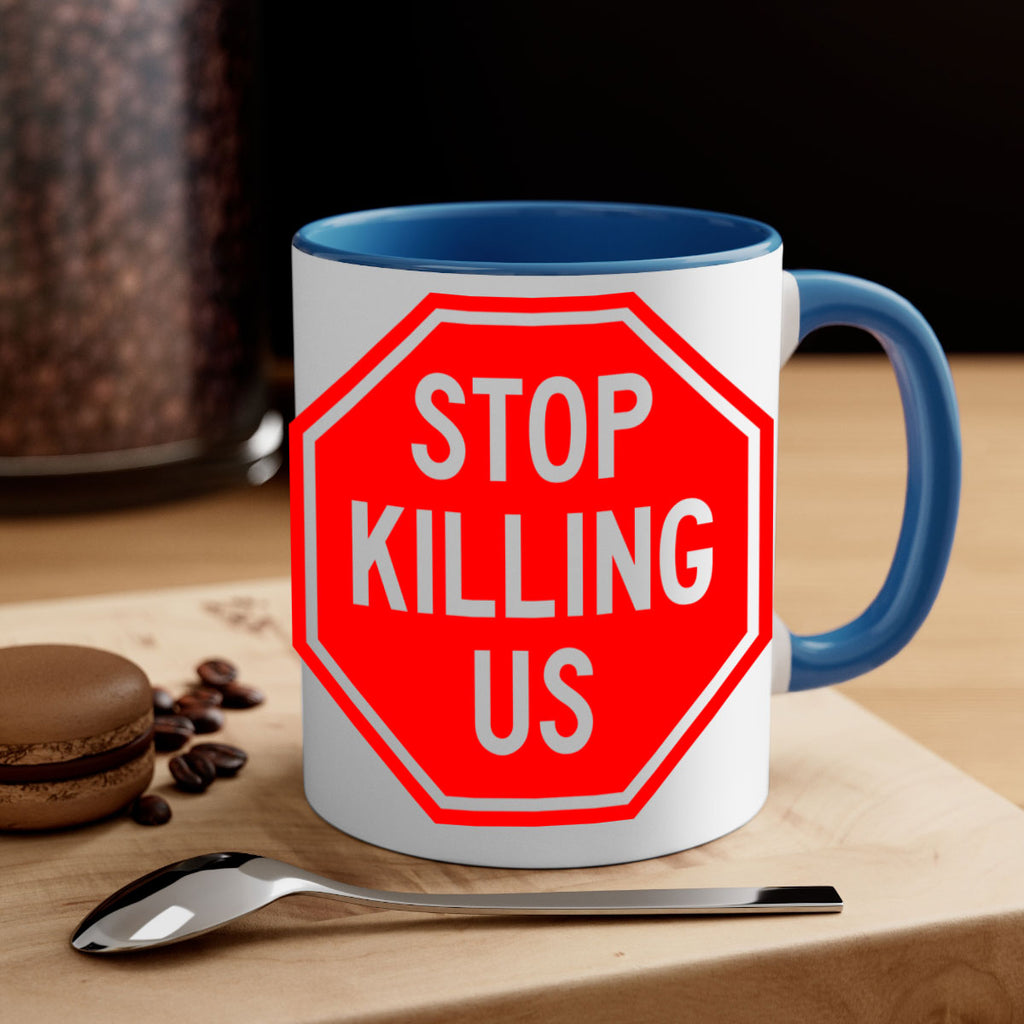 stop killing us 25#- black words - phrases-Mug / Coffee Cup