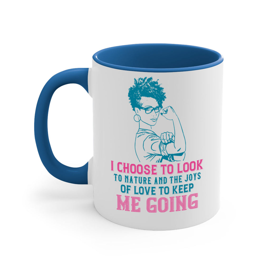I choose to look to nature and the joys of love to keep me going Style 6#- Afro - Black-Mug / Coffee Cup