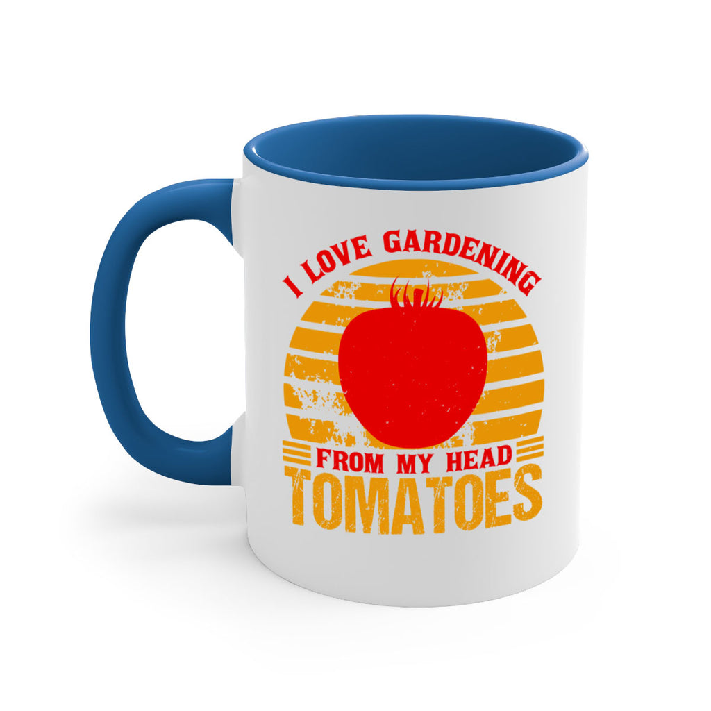 I love gardening From my head Tomatoes 53#- Farm and garden-Mug / Coffee Cup