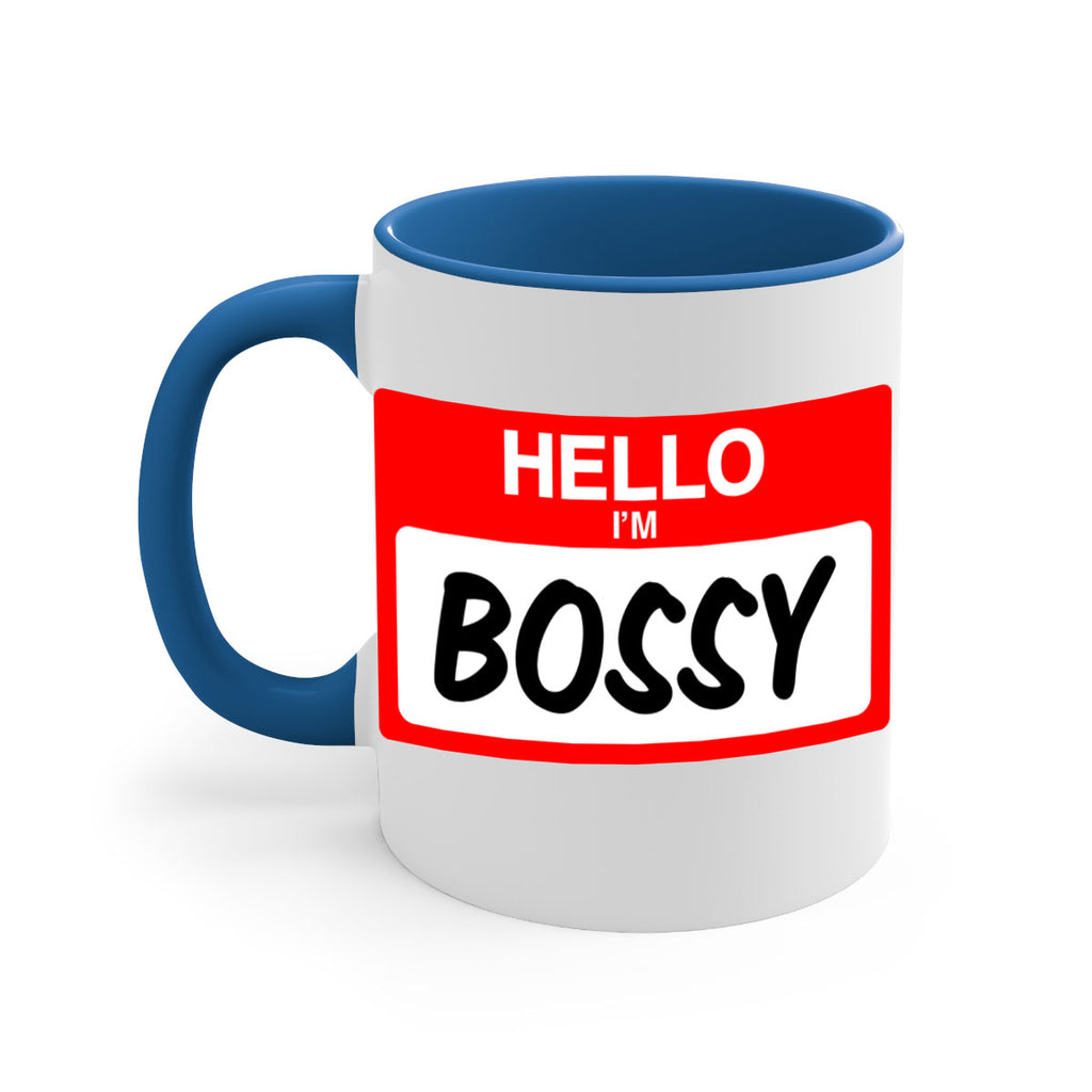hello im bossy 132#- black words - phrases-Mug / Coffee Cup