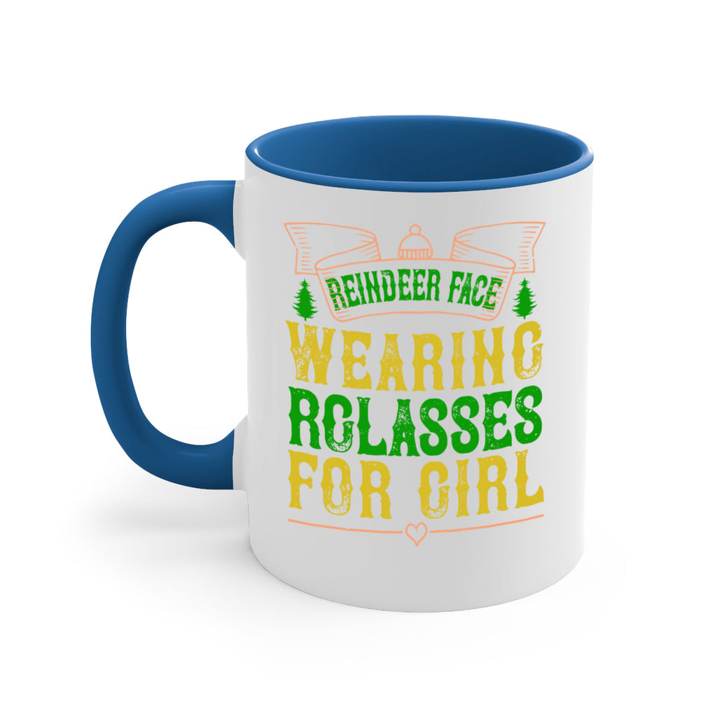 reindeer face wearing glasses for girl 368#- christmas-Mug / Coffee Cup