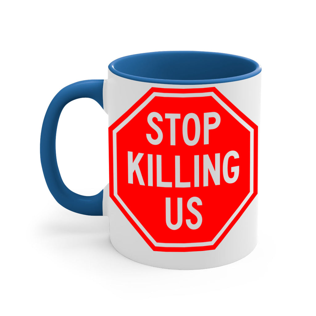 stop killing us 25#- black words - phrases-Mug / Coffee Cup