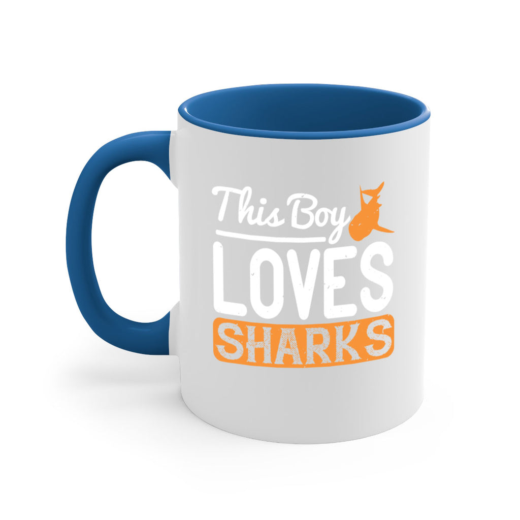 this boy loves sharks Style 14#- Shark-Fish-Mug / Coffee Cup